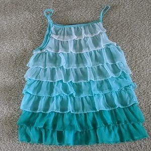 GapKids turquoise ruffled tank top